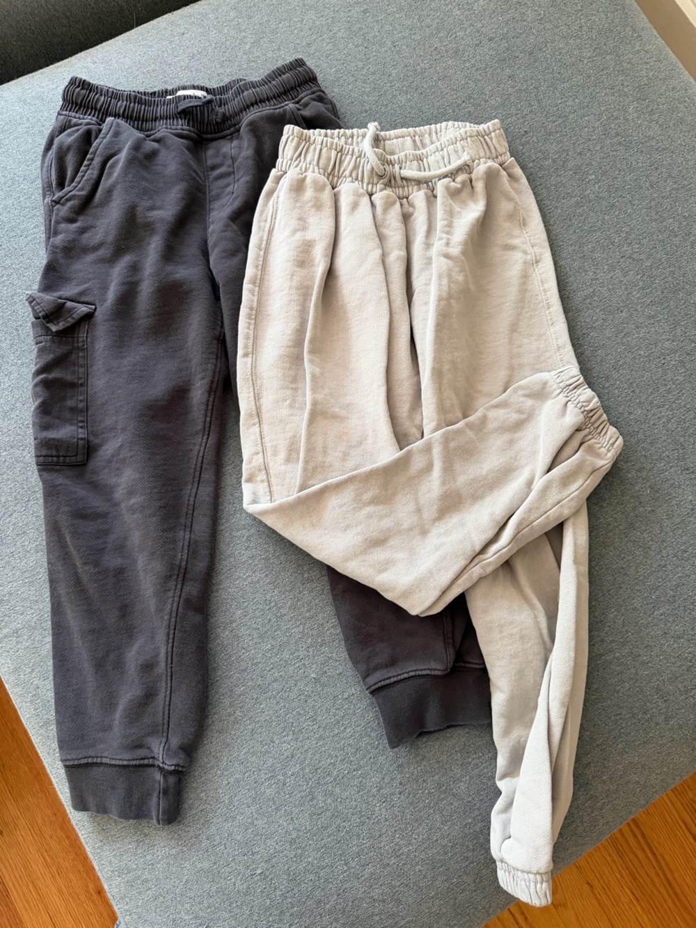 Zara Boys Jogger Sweatpants BUNDLE - Dark and Light Gray Cozy Joggers